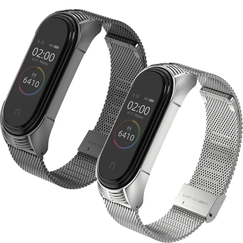 Последняя версия TF mi Band 3 4 ремешок металлический браслет из нержавеющей стали для Xiaomi mi 4 3 Ремешок Браслет mi Band 4 3 браслеты