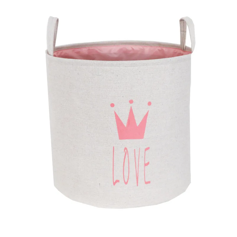 Для организации домашнего хранения корзина для белья из хлопка и льна складная