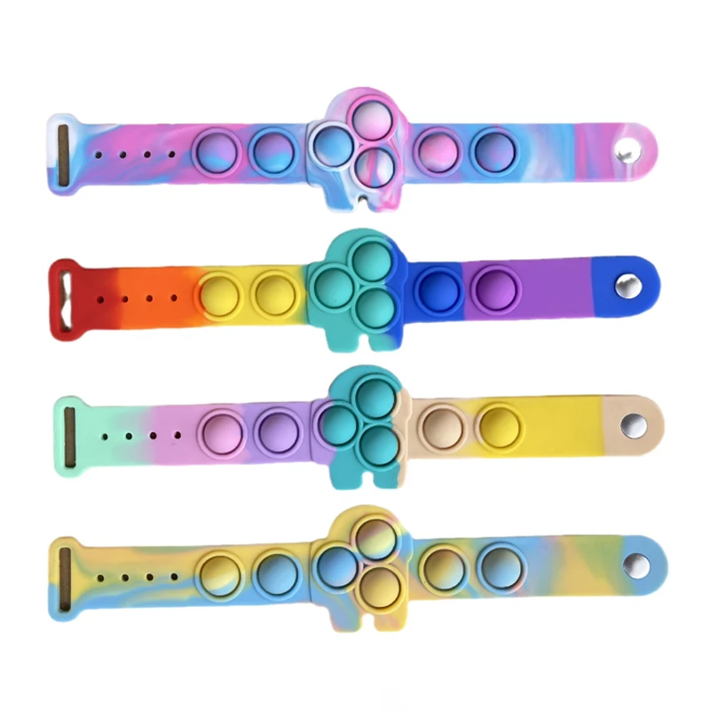 Anti stress Fidget Toys Silicone Hand Model Stress Relief Toys Dimple Bubble Soft Bracelet Squeeze Toy Puzzle Safety