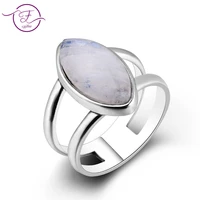womens jewelry 925 sterling silver ring natural moonstone horse eye 9 17mm ring female engagement wedding party anniversary