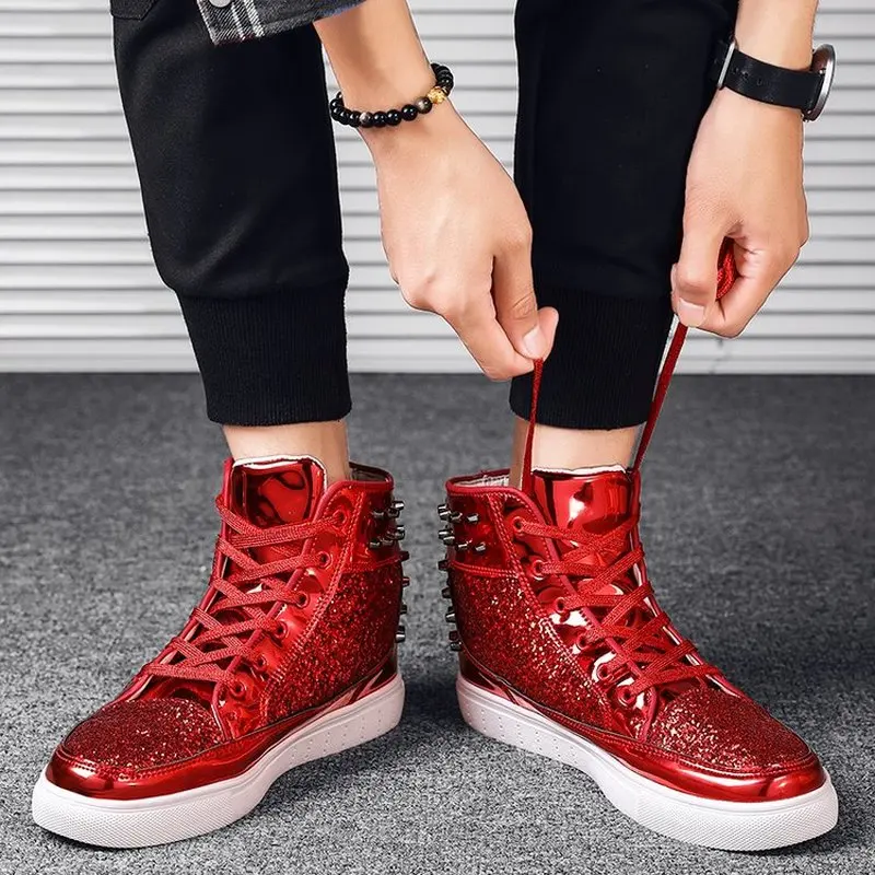 Мужские модные ботильоны весна осень 2019 лоферы с заклепками Мужская Роскошная