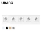 Стандартная Роскошная стеклянная настенная розетка UBARO 430*86 мм FR с двойным Usb 5 в 110 мА электрическая розетка домашняя розетка Ac: 250-в 16 А