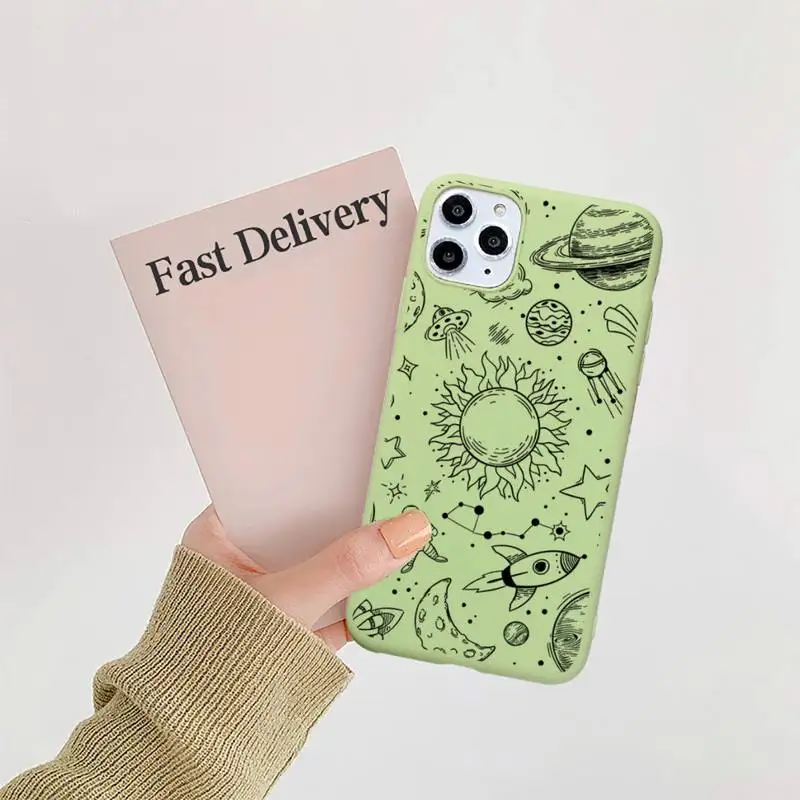 

Creativity Starry sky universe Phone Case Candy Color for iPhone 11 12 mini pro XS MAX 8 7 6 6S Plus X SE 2020 XR