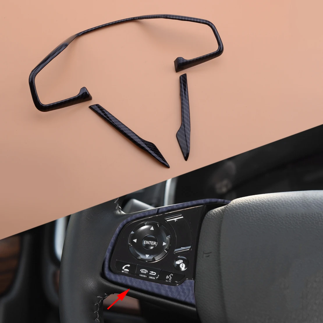 

1 комплект из углеродного волокна стиль руля Декор колес Накладка подходит для Honda CR-V CRV 2017 2018 2019 2020