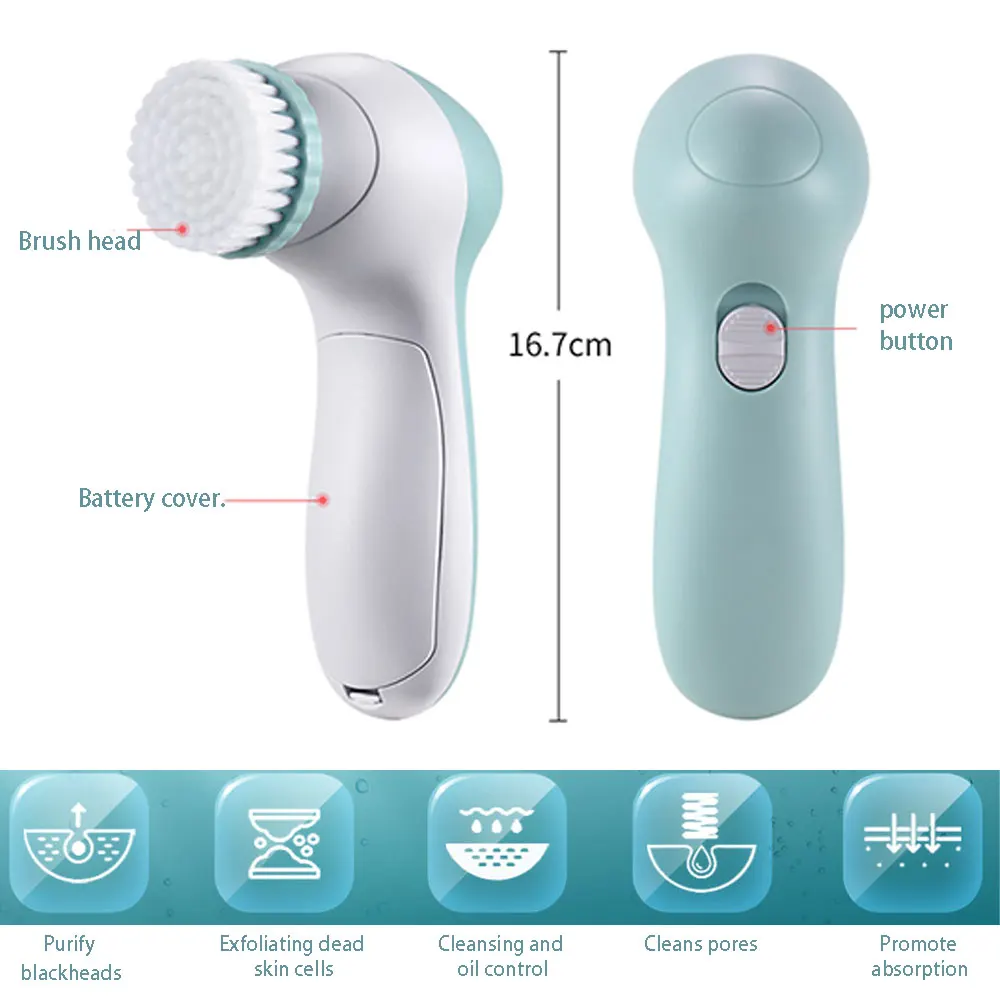 5 в 1 силиконовая щётка для чистки лица | Красота и здоровье