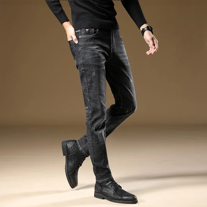 Thoshine Brand Spring Summer Men Thin Jeans Slim Fit Fashion Style Male Denim Pencil Pants Elastic Skinny Fit CowboyTrousers