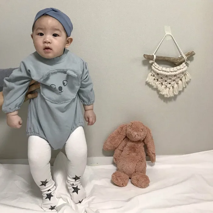 Детские комбинезоны корейский мультяшный пуговичный пакет гусеничного медведя