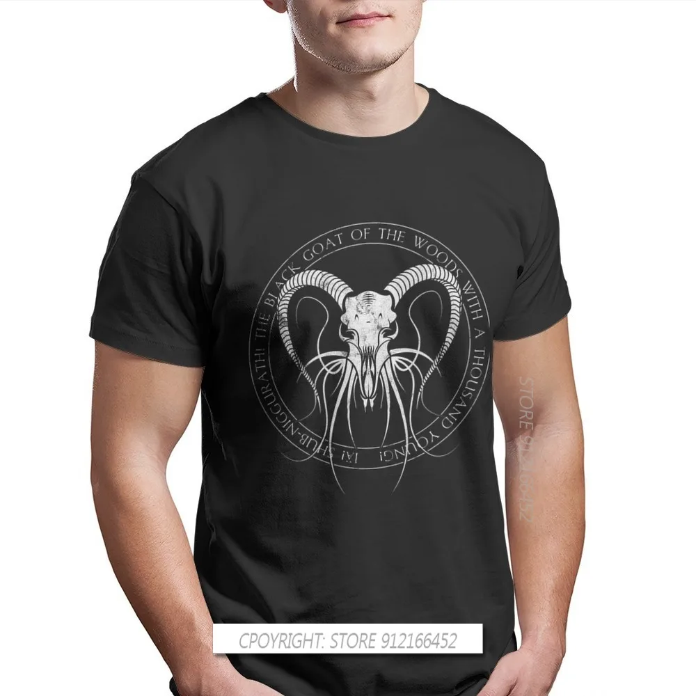 

Cthulhu Mythos Lovecraft Horror Great Old Ones TShirts For Men Shub-Niggurath Sigil Oversize Graphic O-Neck Cotton Tops