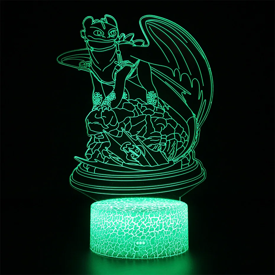 Лампы без зубьев дракона сенсорный 3d светильник для сна ночсветильник с эффектом