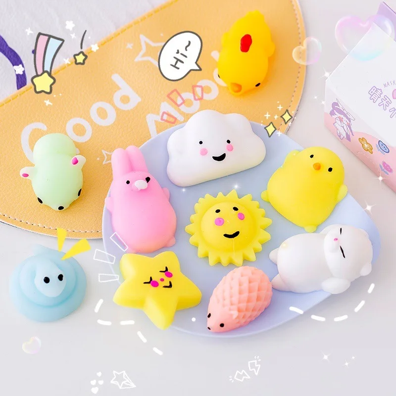 

5pcs Cute Cartoon Cat Squishy Toy Stress Relief Slow Soft Rising Squeeze Fun Toy Kids Mini Antistress Sticky Funny Gift I1662H
