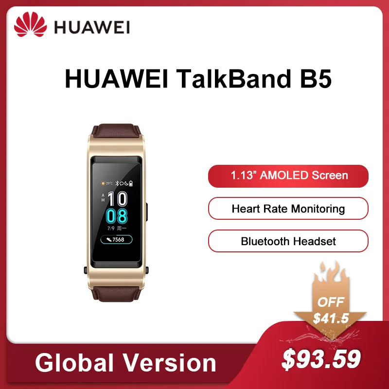 Оригинальная Bluetooth-гарнитура Huawei TalkBand B5 умный Браслет фитнес-трекер мониторинг