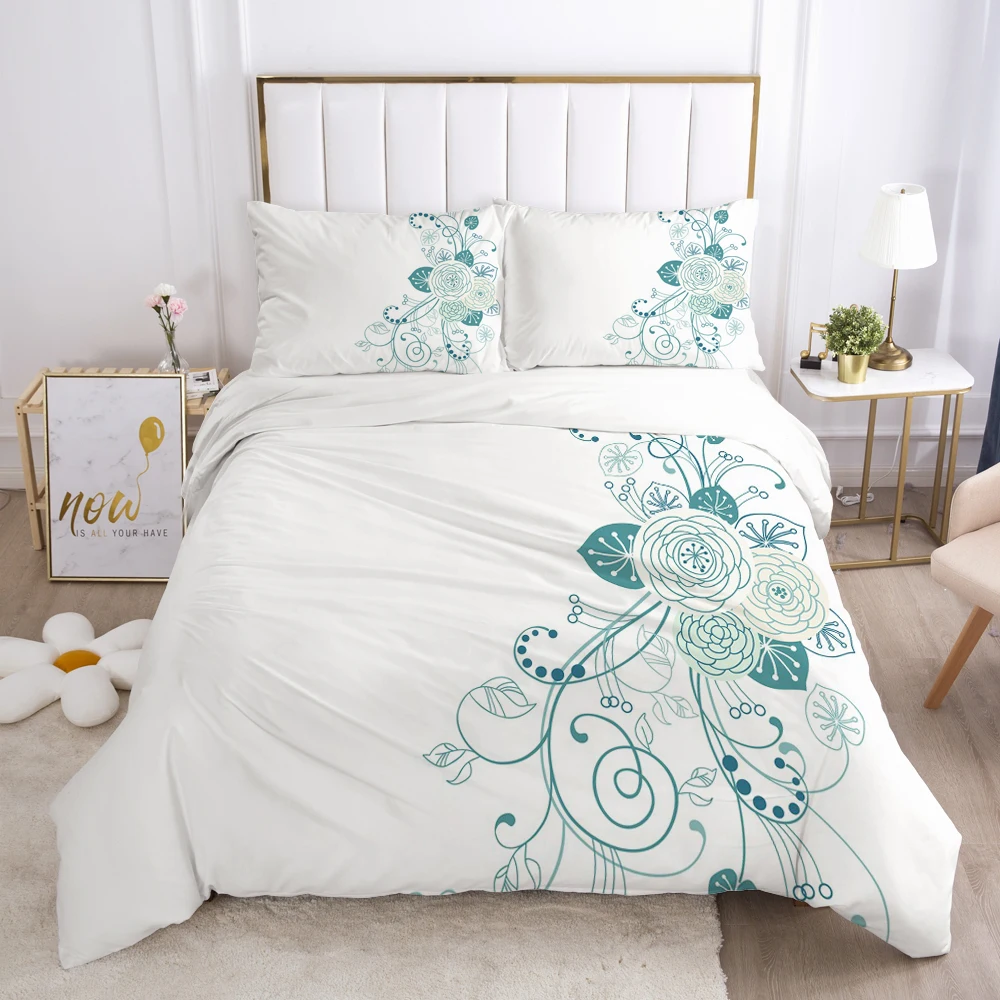 

Bedding Set Duvet Cover Pillowcases Comforter/Quilt/Blanket Cover Luxury 3D HD Quality Printed Reactive Queen Single White