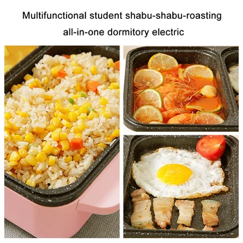 1200W 2 in 1 Non-stick Electric BBQ Hot Pot Dormitory Multifunctional Smoke-free Non-stick Household Barbecue Roast Cooker 2