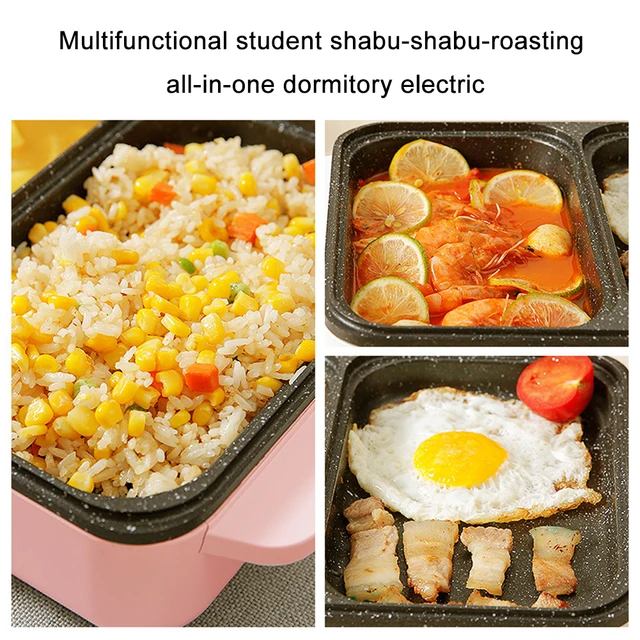 1200W 2 in 1 Non-stick Electric BBQ Hot Pot Dormitory Multifunctional Smoke-free Non-stick Household Barbecue Roast Cooker 2