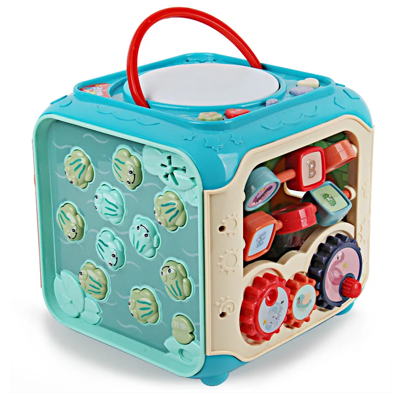 

Baby Early Education and Wisdom Learning Table Music Drum Multi-Function Music Hexahedron Game Building Block Box Wisdom Cube