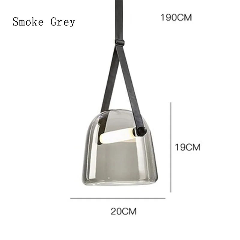Smoke Grey Пост-современная стеклянная подвеска огни Мона Светодиодная лента подвесной светильник Гостиная Кухонные светильники домашний декор подвесной светильник - Цвет корпуса: Smoke Grey