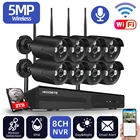 Комплект видеонаблюдения 5MP CCTV Wifi 8CH наружная водонепроницаемая IP-камера безопасности Wifi комплект беспроводной системы 8 каналов NVR Kit