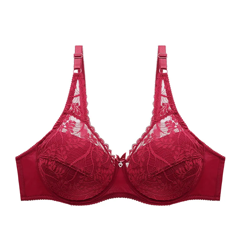 

Sexy Lace Bra Thin Underwear Solid Color Bras for Women Plus Large Big Size Ladies Lingerie Underwire Fox Gathered Brallete