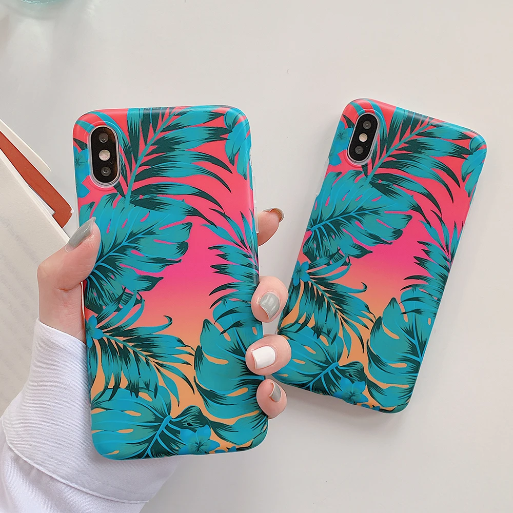 LOVECOM Ретро цветок лист стрейч держатель чехол для телефона для iPhone 11 Pro Max XR XS Max 7 8 6 Plus чехол мягкий IMD Телефон задняя крышка