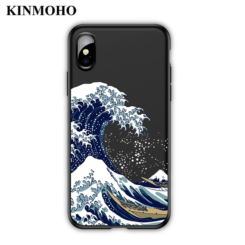 KINMOHO The Great Wave off Kanagawa чехлы для телефонов Чехол iPhone X XS Max XR 7 6 6S 8 Plus 5 5S SE чехол черный