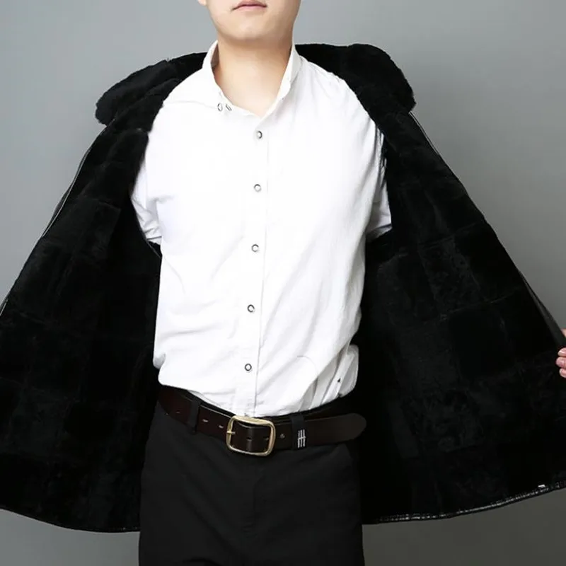 Модная теплая мужская куртка мужские клетчатые пальто с отложным воротником и