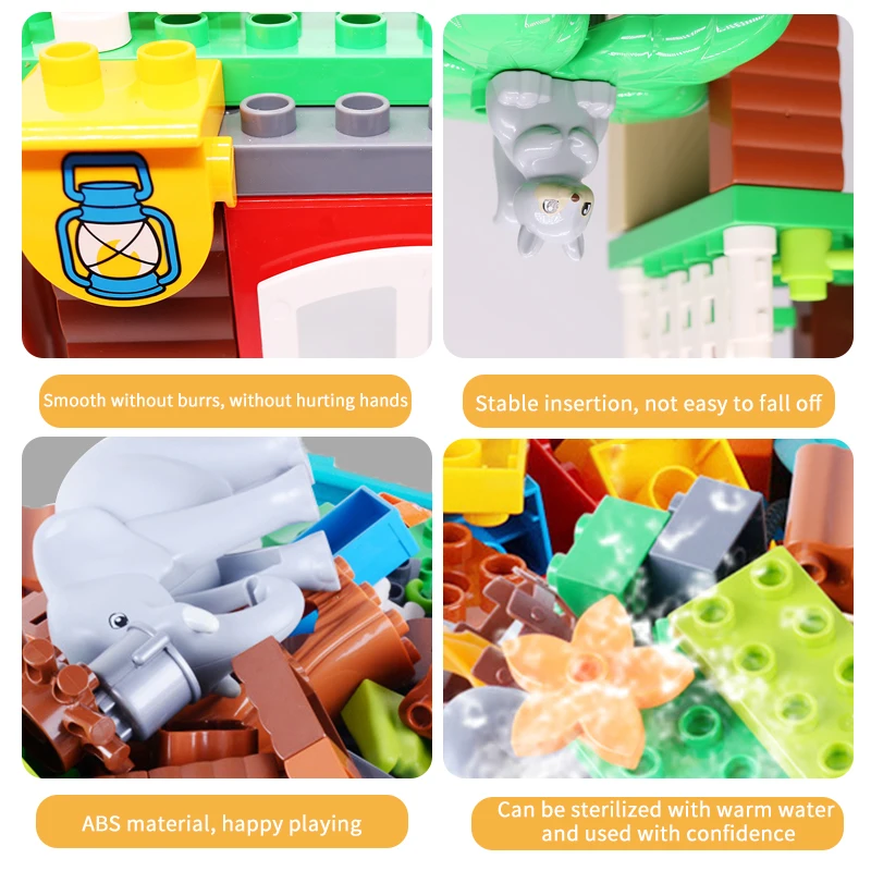 DIY джунгли Приключения строительные блоки большой размер сборные кирпичи дети