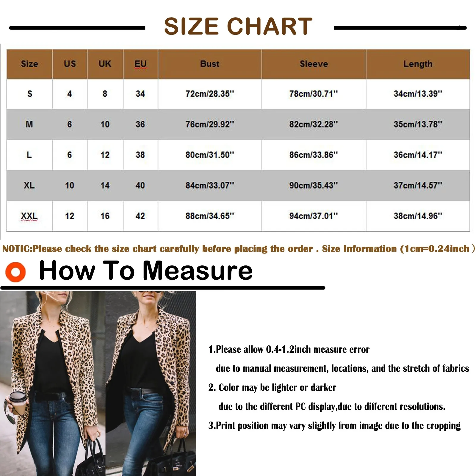 

Leopard Color Casual Women Business Coats Blazers Slim Office Work Clothes Ladies Long Sleeve Coat Female Tailored Blazers