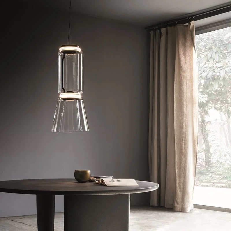 Итальянский дизайн подвесной светильник из серебристого стекла с абажуром для