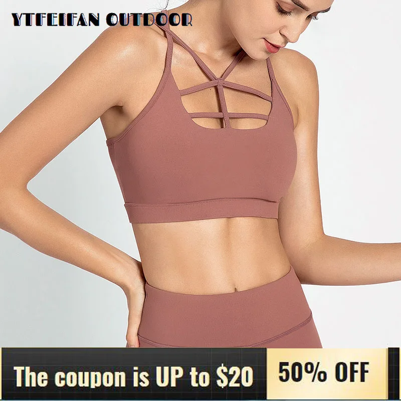 

Workout Clothes for Women Yoga Top Sports Bra Underwear Women Running Shockproof Gather Shoulder Strap Cross Beauty Back Vest