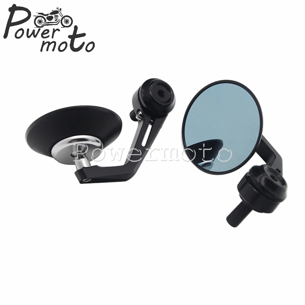 12 мм болтовое боковое зеркало для мотоцикла CNC круглые черные Задние Зеркала на