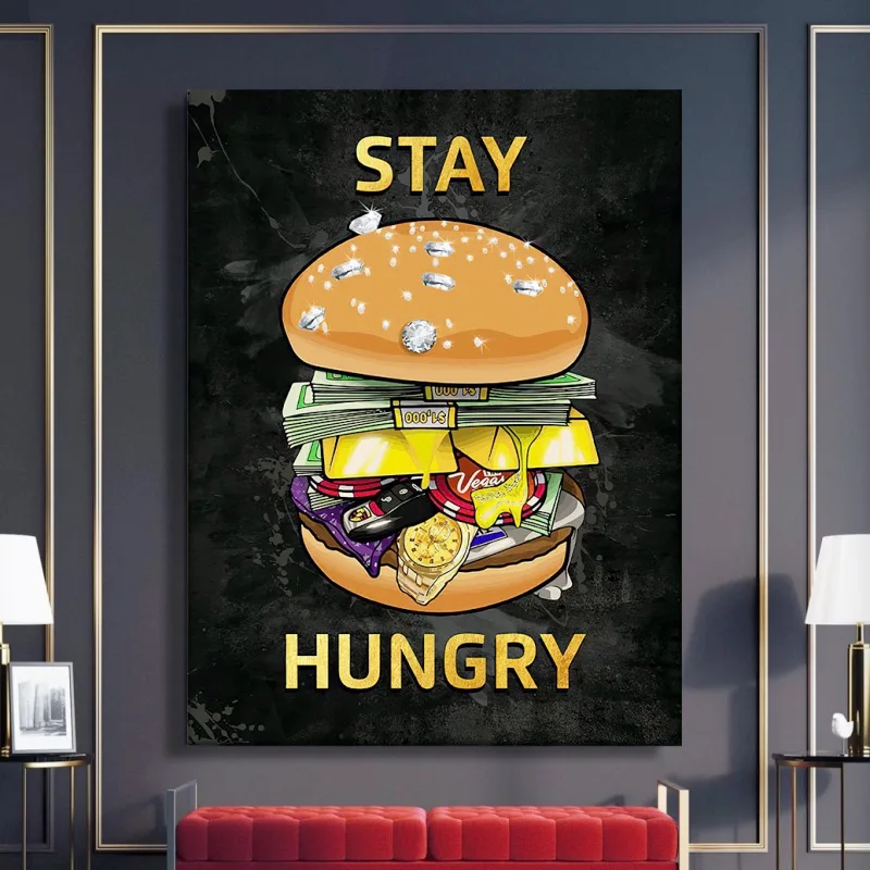 Плакаты и художественная печать на холсте картина неоновые деньги Декор для