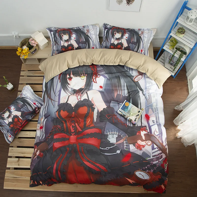 

Bedding Sets DATE A LIVE Tokisaki Kurumi Australia /Europe/USA Full Queen King Size Quilt Duvet Cover Pillow Case 2-3 Piece Sets