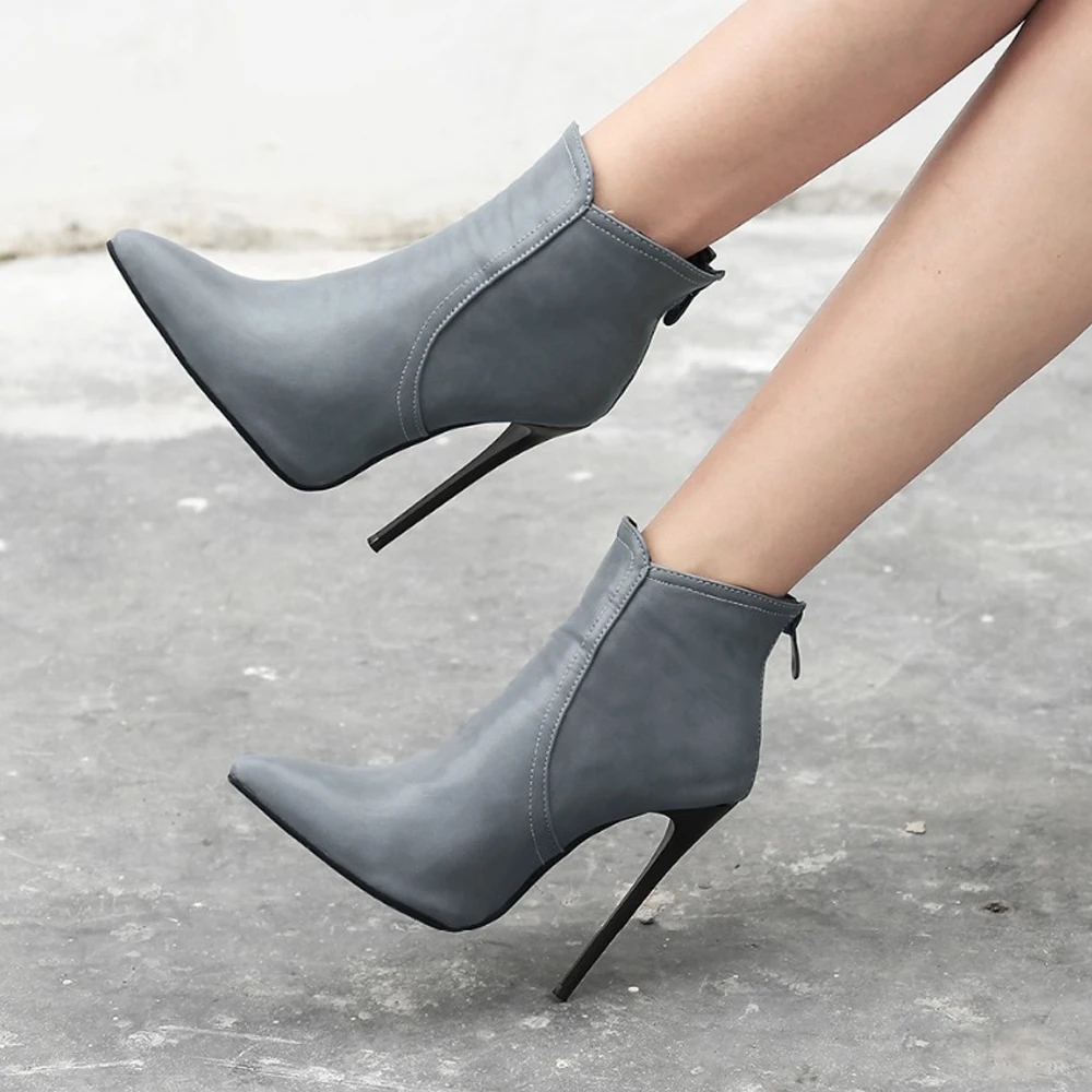 Ботильоны женские с острым носком пикантные полусапожки на очень высоком