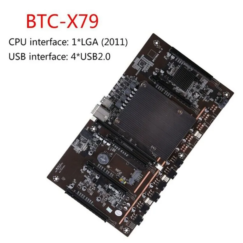 Материнская плата для майнинга BTC X79 H61 5x PCI-E 8X LGA 2011 DDR3 с поддержкой 3060 3080