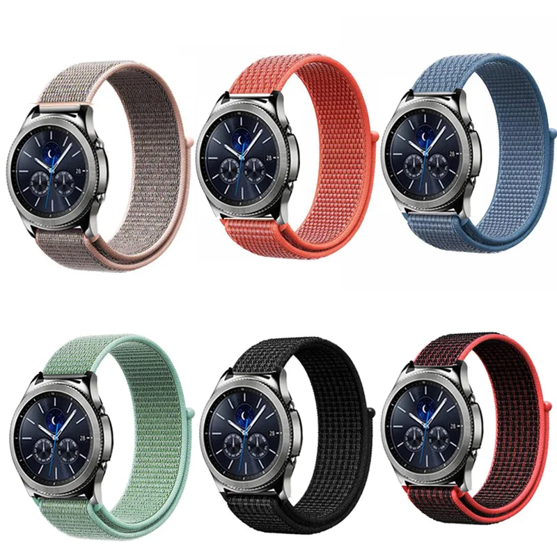 20 мм 22 нейлоновый ремешок huami amazfit bip для Samsung Gear S3 sport s2 Classic Frontier band galaxy watch 42 46 huawei gt