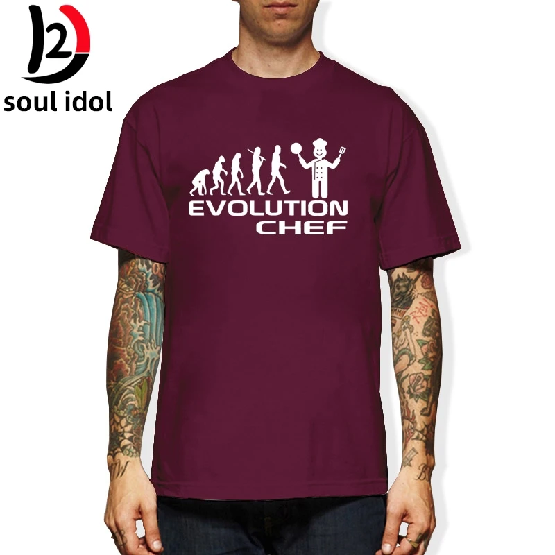 Забавные мужские футболки D2 Evolution Of A Chef COOK новинка хлопковая Футболка с круглым