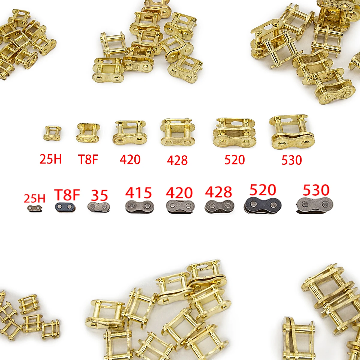 

Motorcycle Chain Buckle Master Link 25H# T8F# 415# 420# 428# 520# 530# 35# 415# Connector-Lock-Set Clip Scooter Motorcross 1 Pcs