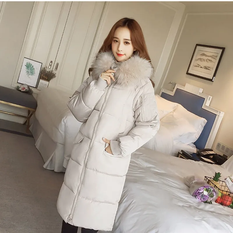Парка женские зимние пальто длинные хлопковые повседневные меховые куртки с