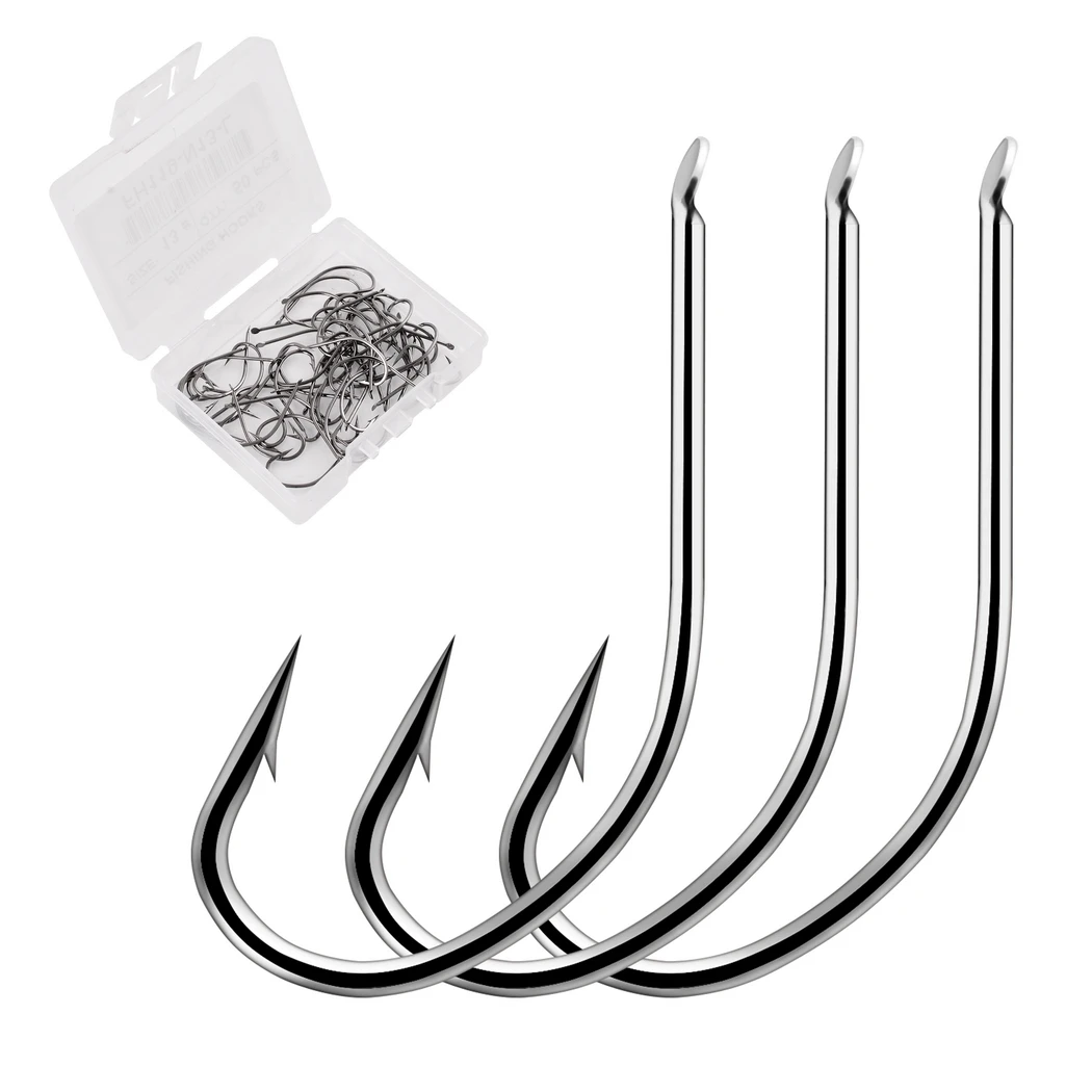 

50pcs/ box High Carbon Steel Fishing Hook Maruseigo Fishhooks Durable Pesca Jig Head Fishing Hooks Flat head Carp Fishing Tackle