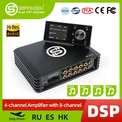 Sennuopu DP X10PLUS 8-канальный DSP усилитель звука авто 4-канальный аудио усилитель цифровой звуковой процессор Bluetooth с ЖК-контроллером