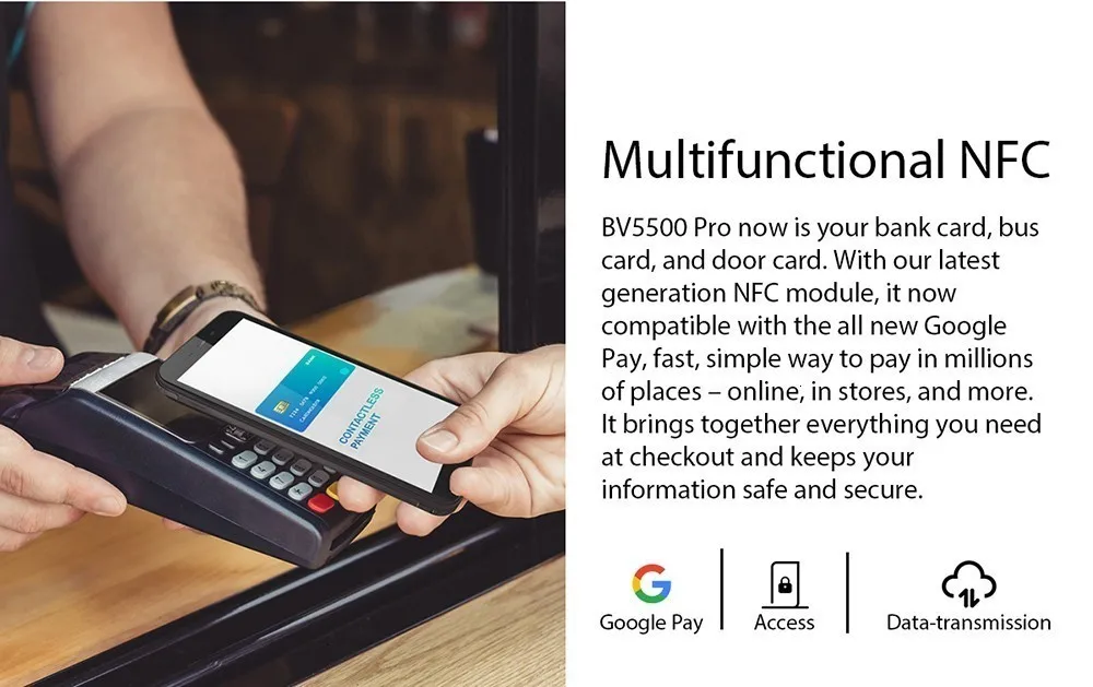 Blackview BV5500 pro NFC прочный ударопрочный мобильный телефон android 9,0 5," 3 ГБ ОЗУ 16 Гб ПЗУ 4400 мАч MT6739 Четырехъядерный 4G смартфон