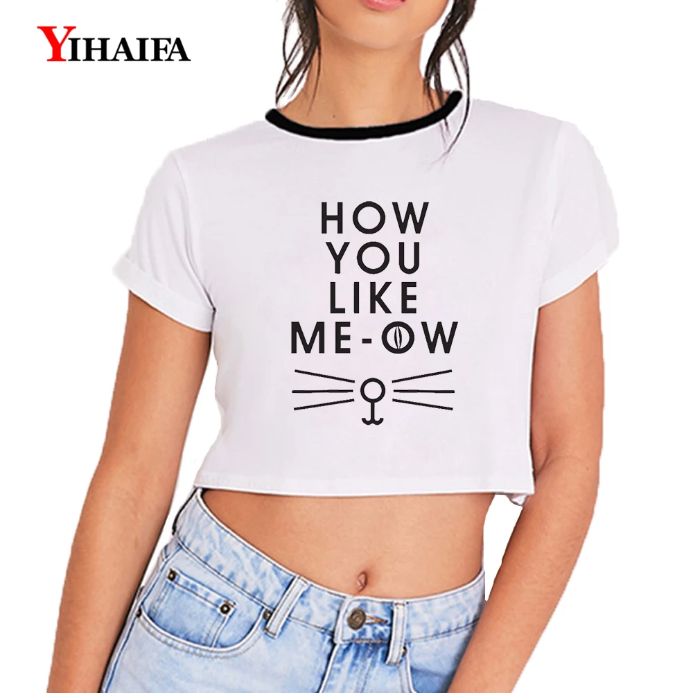 YIHAIFA женские футболки с круглым вырезом летние топы Camis повседневный укороченный