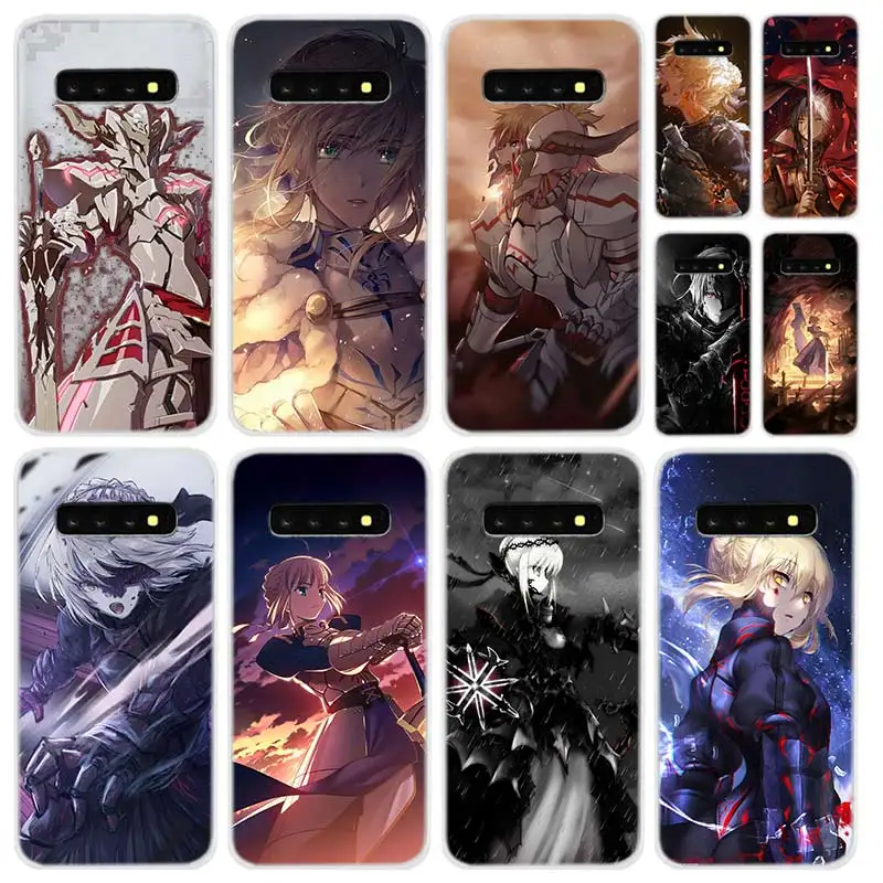 

Soft Silicone Case For Samsung Galaxy S21 S20 Uitra S10 S9 S8 Plus Lite Ultra S20fe S10e S7Edge black saber fate stay night