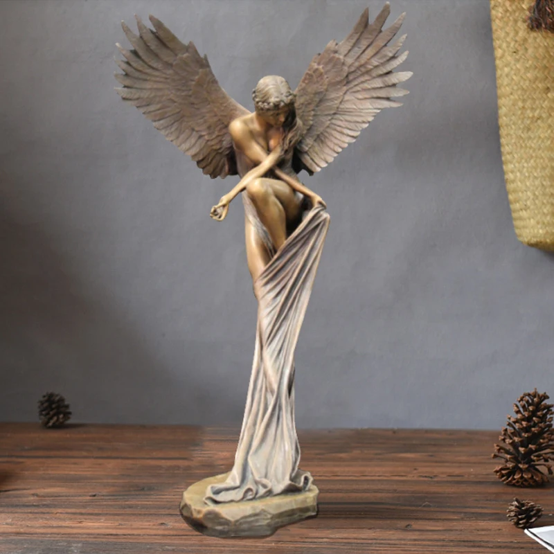Desktop decoration salvation angel sculpture resin jewelry home decoration angel figure statue home office church decoration church salvation and religions a synthesis
