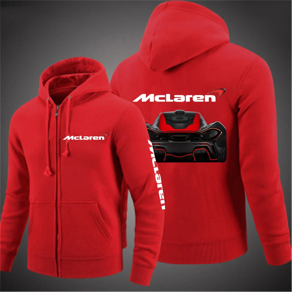 

2021NEW McLaren Autumn Fashion Men Zipper Hoodie Sweatshirts Printed Casual Pocket Zip Up Long sleeve Hoodies jacket coat tops