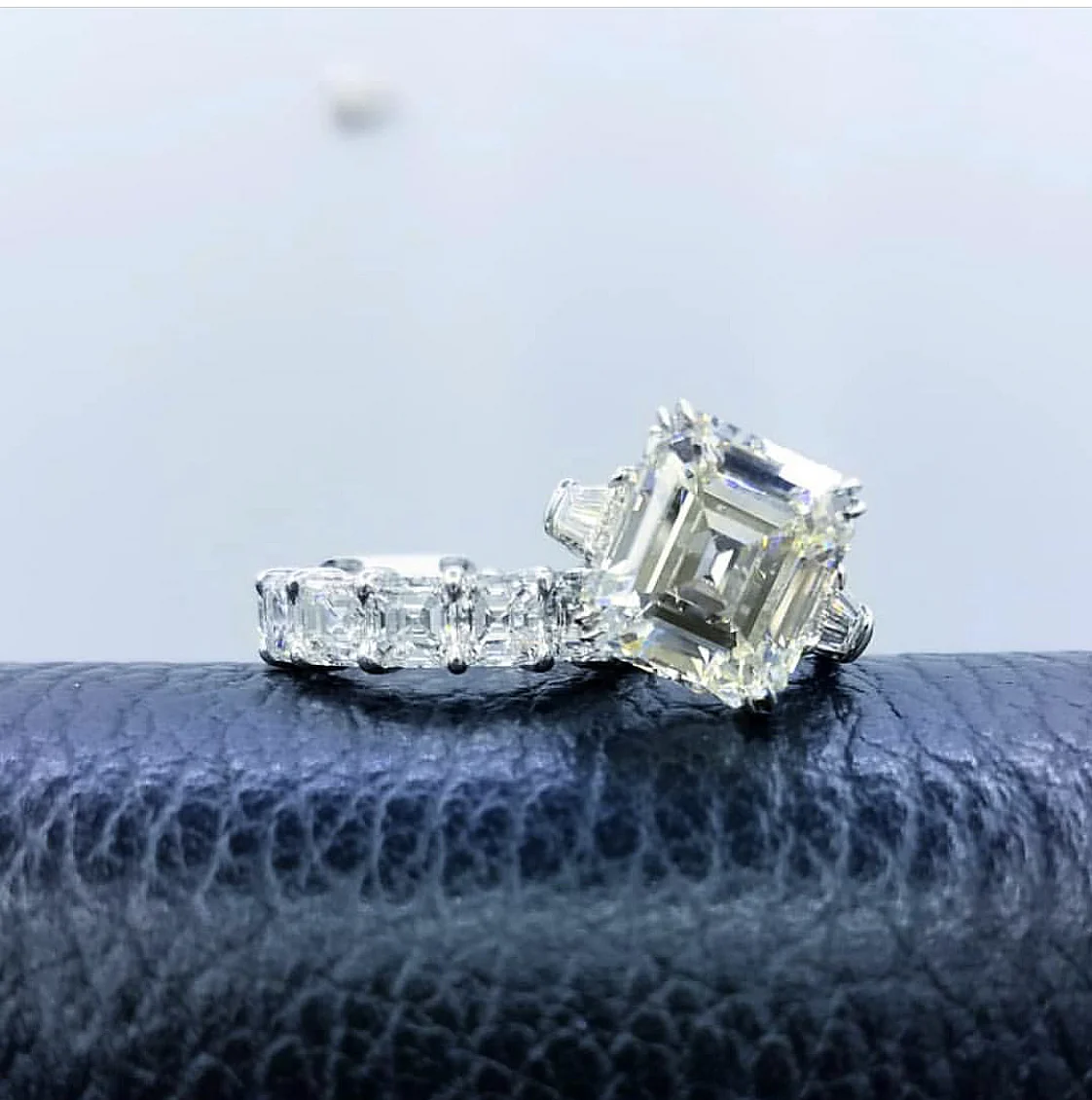 

Original 925 Silver square ring Asscher cut Simulated Diamond Wedding Engagement Cocktail Women topaz Rings finger Fine Jewelry