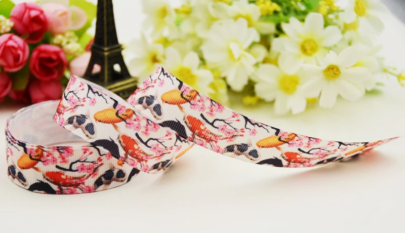22 мм 25 38 75 кои мультфильм печатных Grosgrain ленты вечерние украшения 10 ярдов X-03228 | Дом