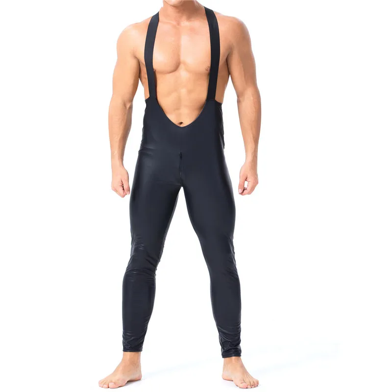 Мужское нижнее белье из искусственной кожи комбинезоны цельный комбинезон для