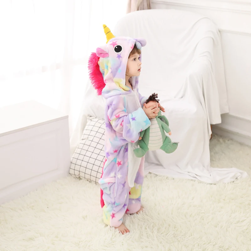 Модная Пижама VIP для малышей фланелевый теплый комбинезон косплея зимние