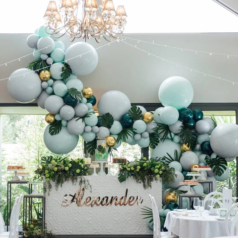 

192pcs Balloons Arch Macaron Pastel Latex Balloon Garland Kit Dark Green Ballons Decoration Birthday Wedding Party Decorations